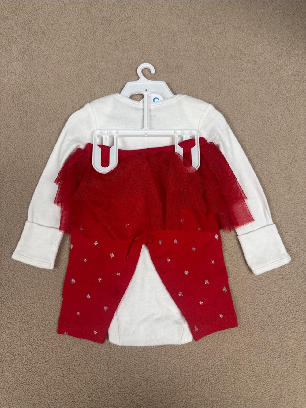 044K Carter's Baby Girl "Merry & Bright" Bodysuit & Tutu Pant Set - Size: 3 mo. - Picture 6 of 6